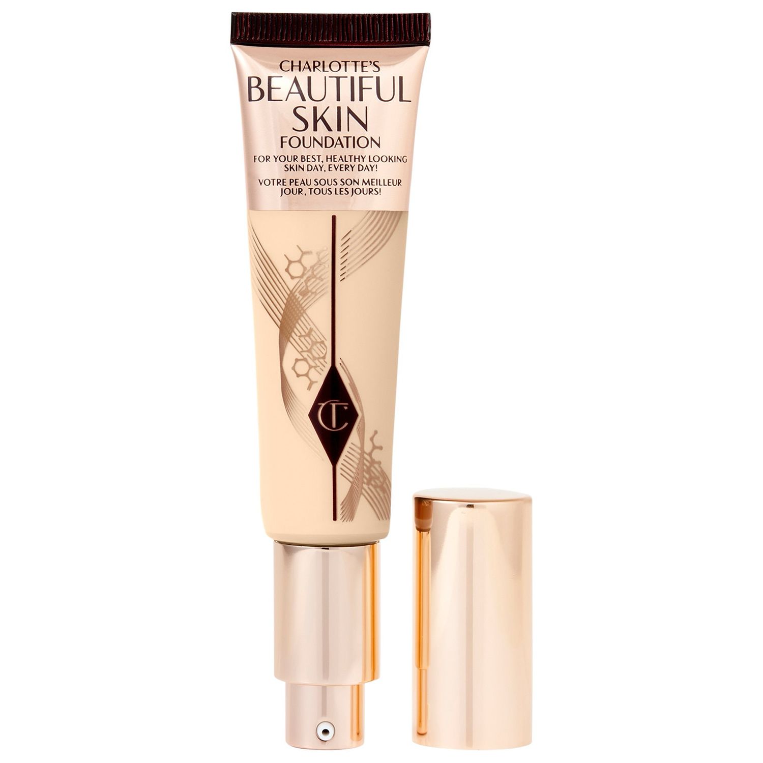 Charlotte Tilbury - Beautiful Skin Medium Coverage Liquid Foundation with Hyaluronic Acid | 2 Warm - very fair with warm golden undertones