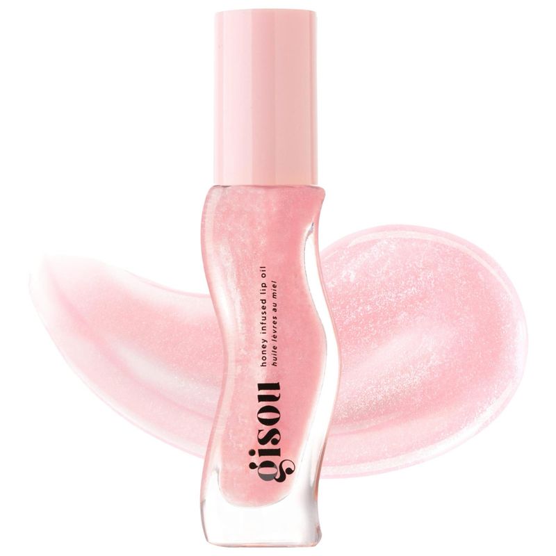 Gisou - Honey Infused Hydrating Lip Oil | Watermelon Sugar - Clear Pink Shimmer