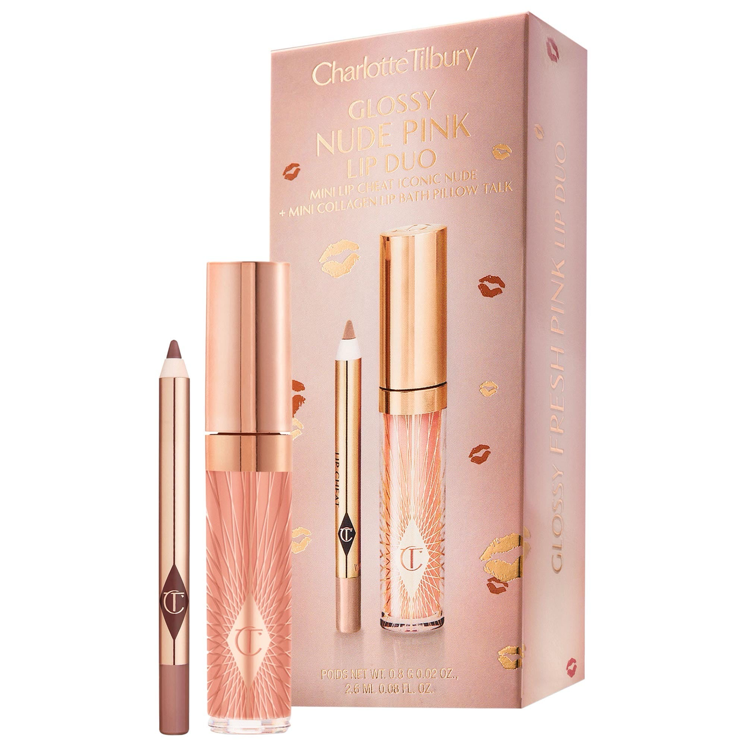 Charlotte Tilbury - Mini Glossy Pink Lip Gloss + Lip Liner Set | Nude Pink