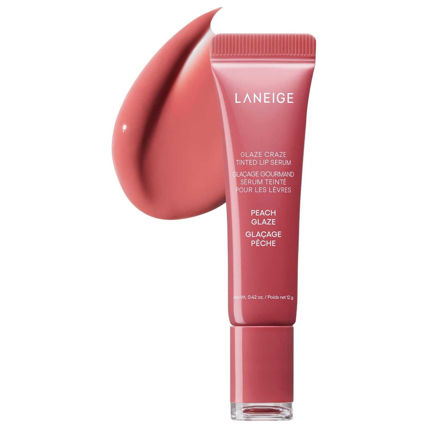 LANEIGE - Glaze Craze Tinted Polypeptide Lip Serum | Peach Glaze - Peachy Coral