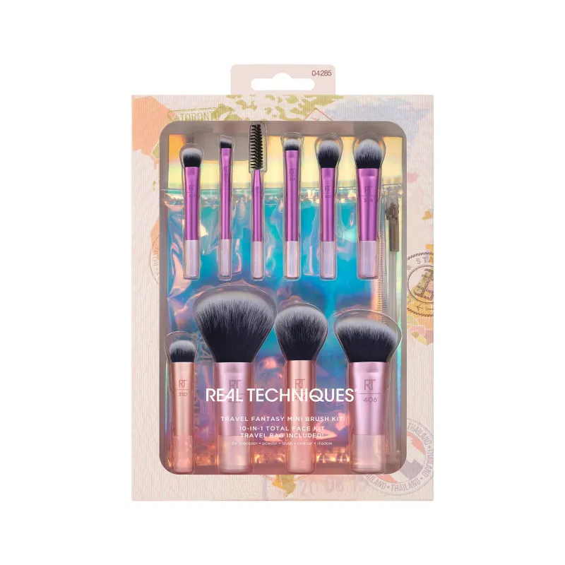 Real Techniques - Travel Fantasy Mini Brush Kit | 10-in-1 total face kit