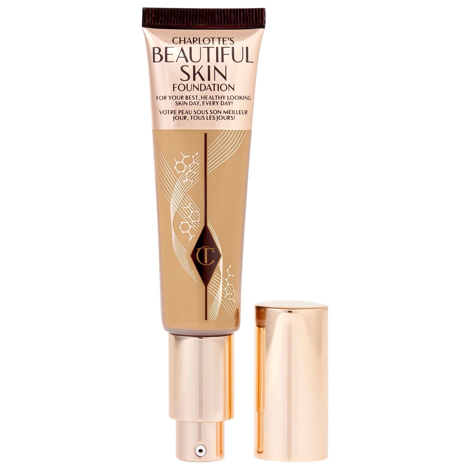 Charlotte Tilbury - Beautiful Skin Medium Coverage Liquid Foundation with Hyaluronic Acid | 7 Neutral - medium with neutral undertones