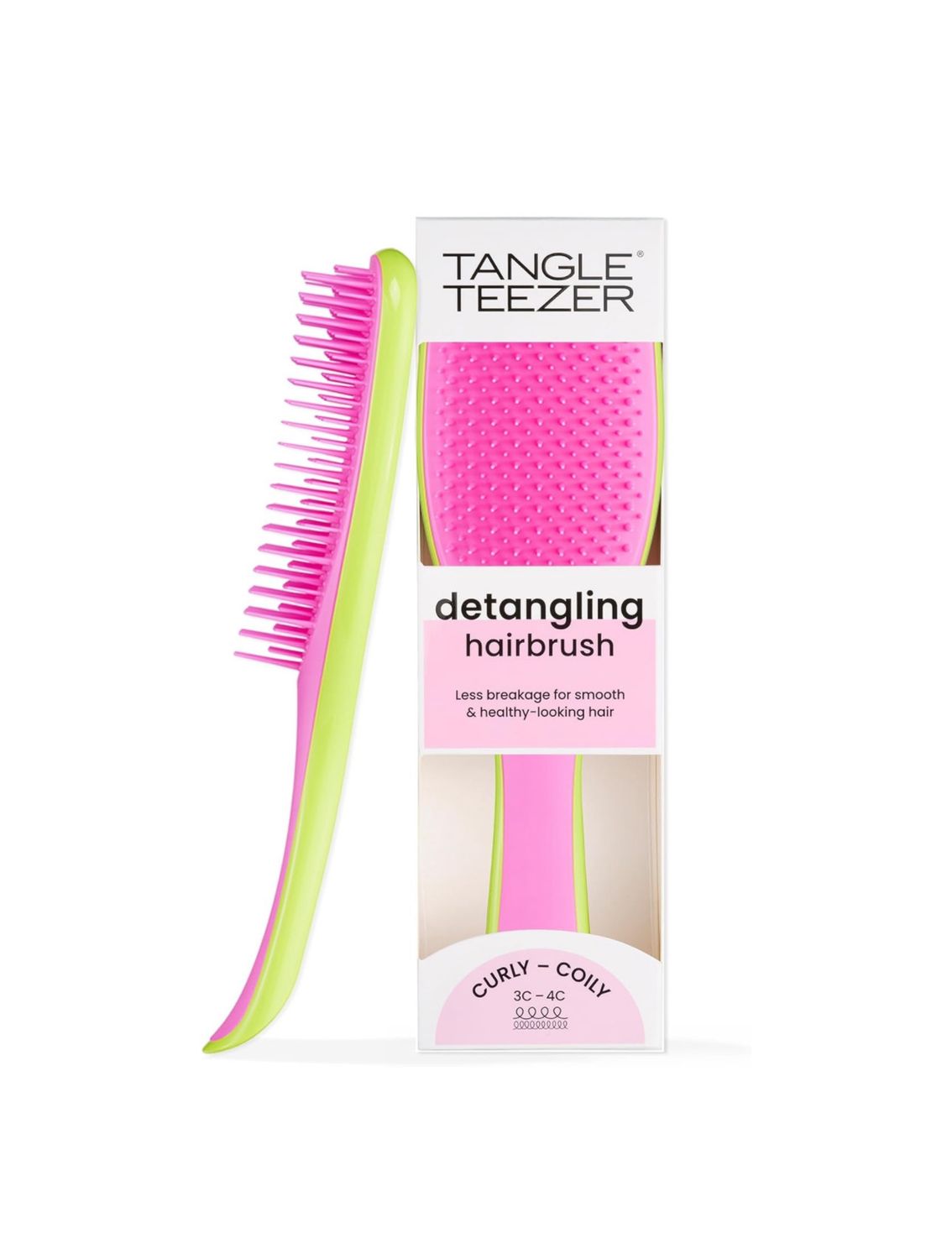 Tangle Teezer - Detangling Hairbrush for Curly Coily Hair | Lime / Pink 