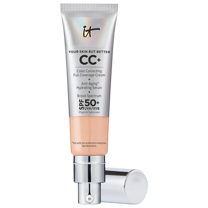IT Cosmetics - CC+ Cream Full Coverage Color Correcting Foundation with SPF 50+ | Light Cool - light with pink undertones