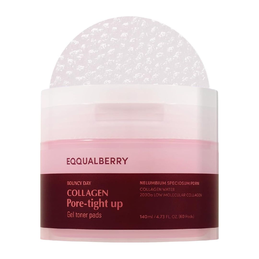 EQQUALBERRY - Bouncy Day Collagen Pore-Tight Up Gel Toner Pads