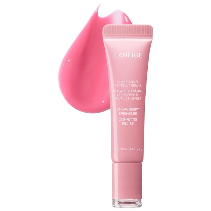 LANEIGE - Glaze Craze Tinted Polypeptide Lip Serum | Strawberry Sprinkles - Cool Pink