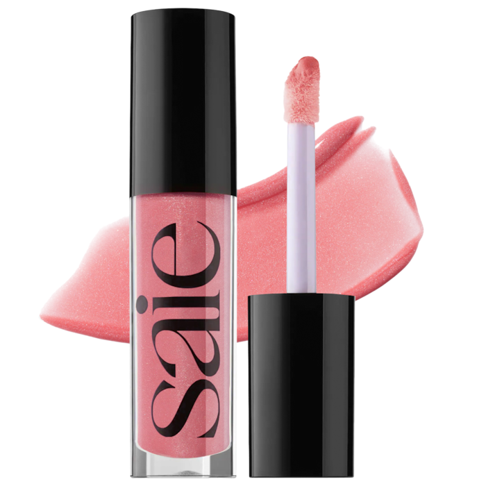 Saie - Glossybounce™ High-Shine Hydrating Lip Gloss Oil | Disco - pinky rose shimmer
