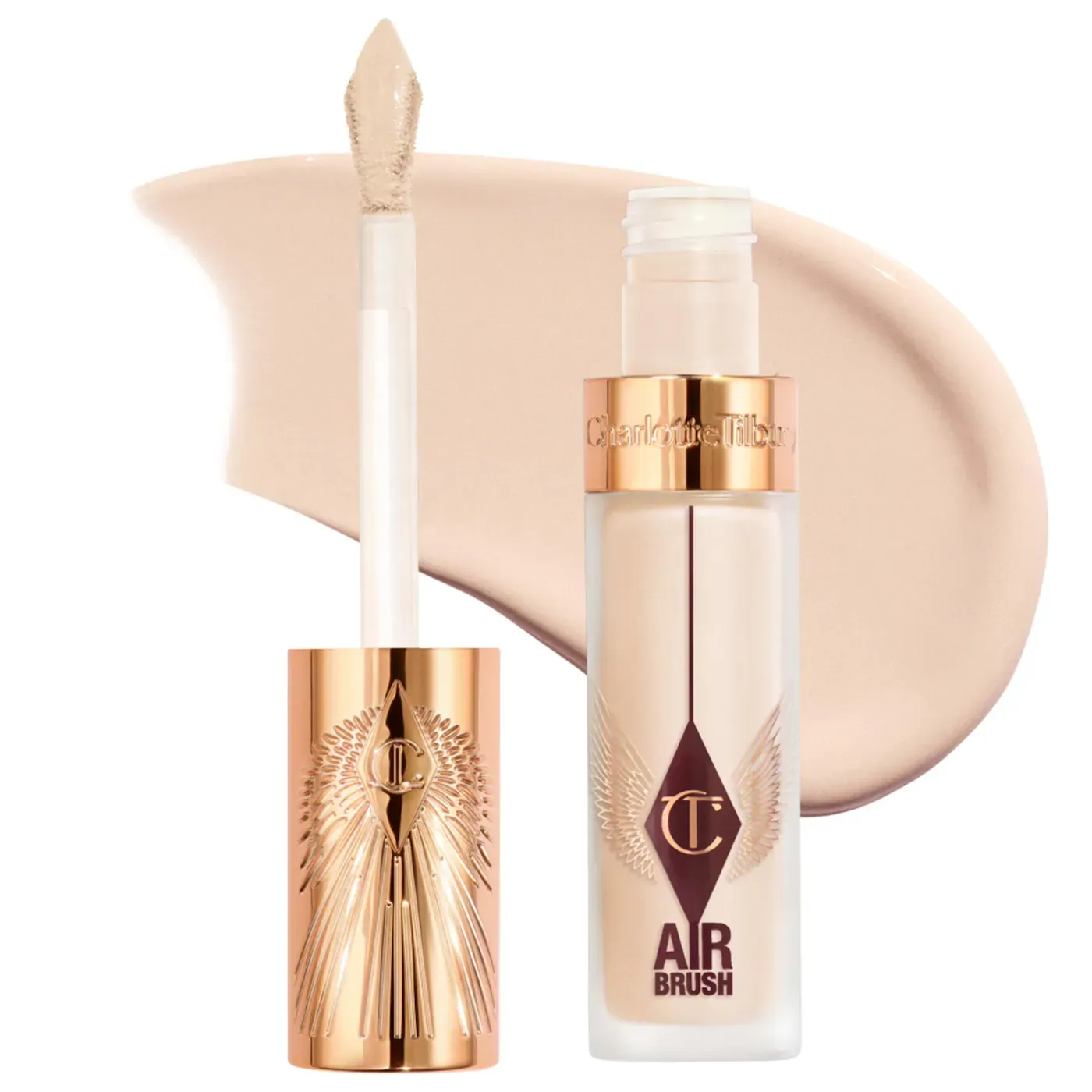 Charlotte Tilbury  - Airbrush Flawless Crease-Proof Long-Wear Blur Concealer with Hyaluronic Acid | 3.5  Fair - Fair with netural warm undertones