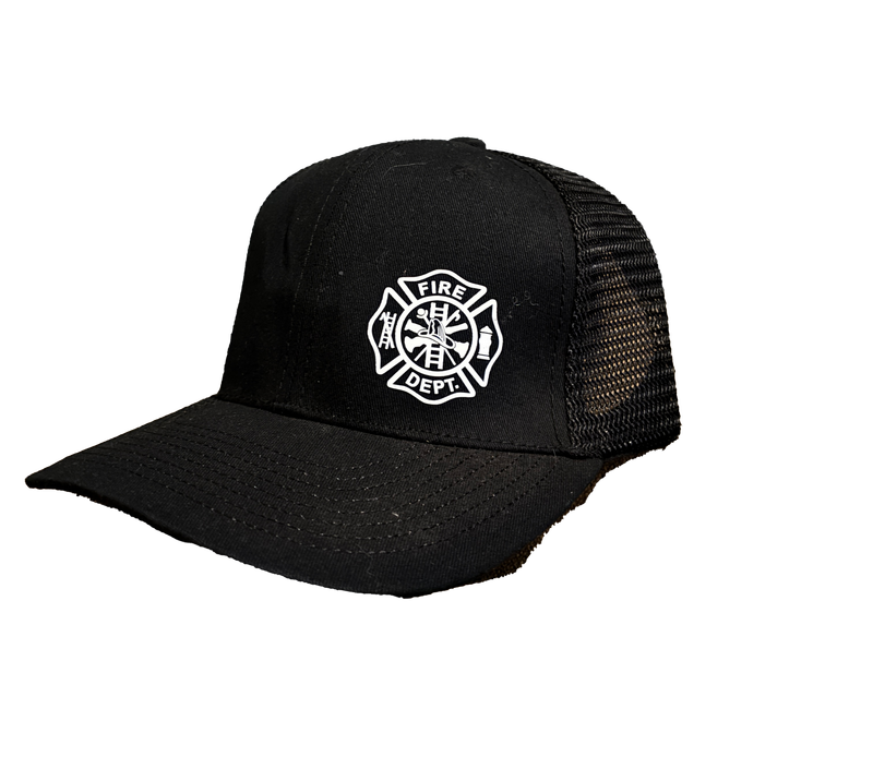 Black fire rescue cap