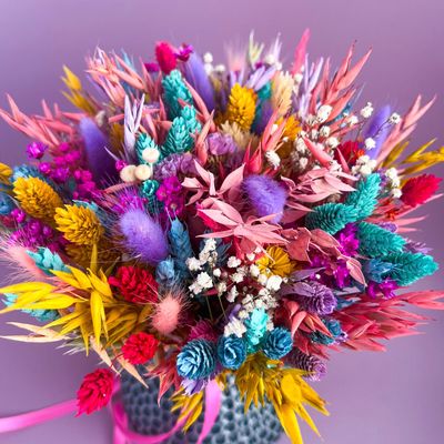 Preserved Multicolor Flower Arrangement