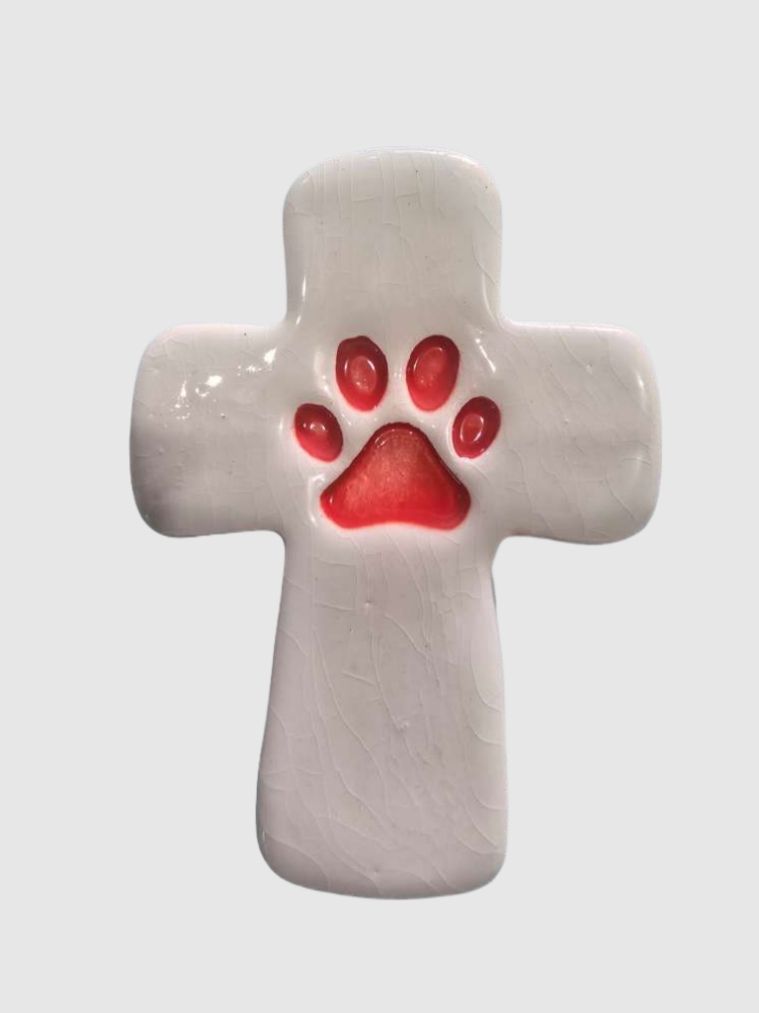 Paw print cross