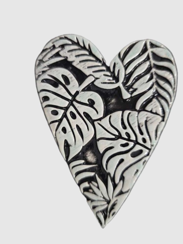 Black &amp; White  Tropical Heart