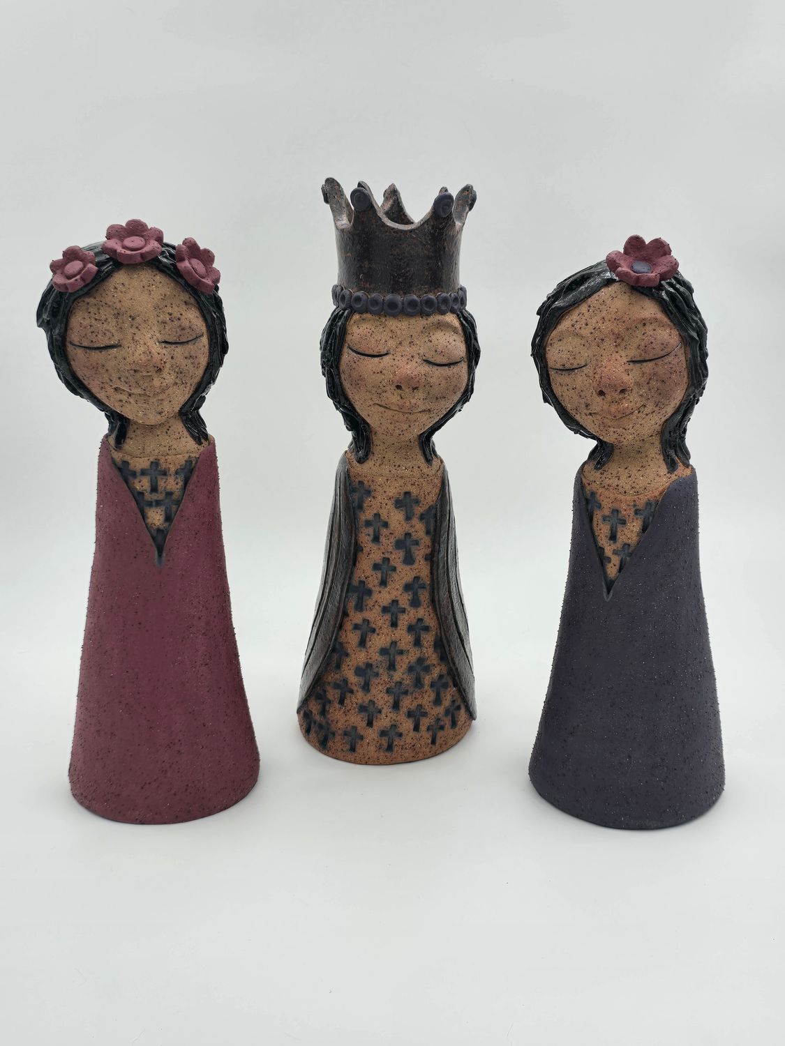 High fired lady with purple dress