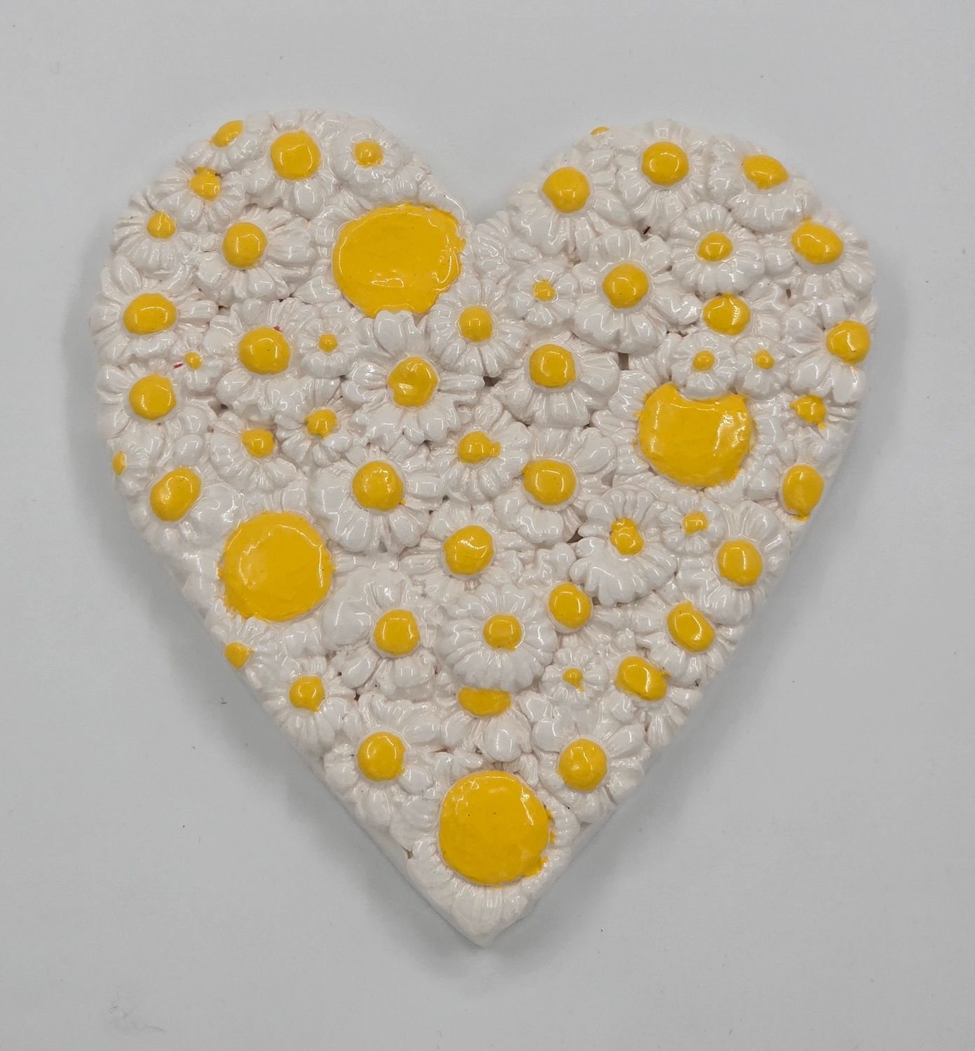 White and Yellow  flower heart