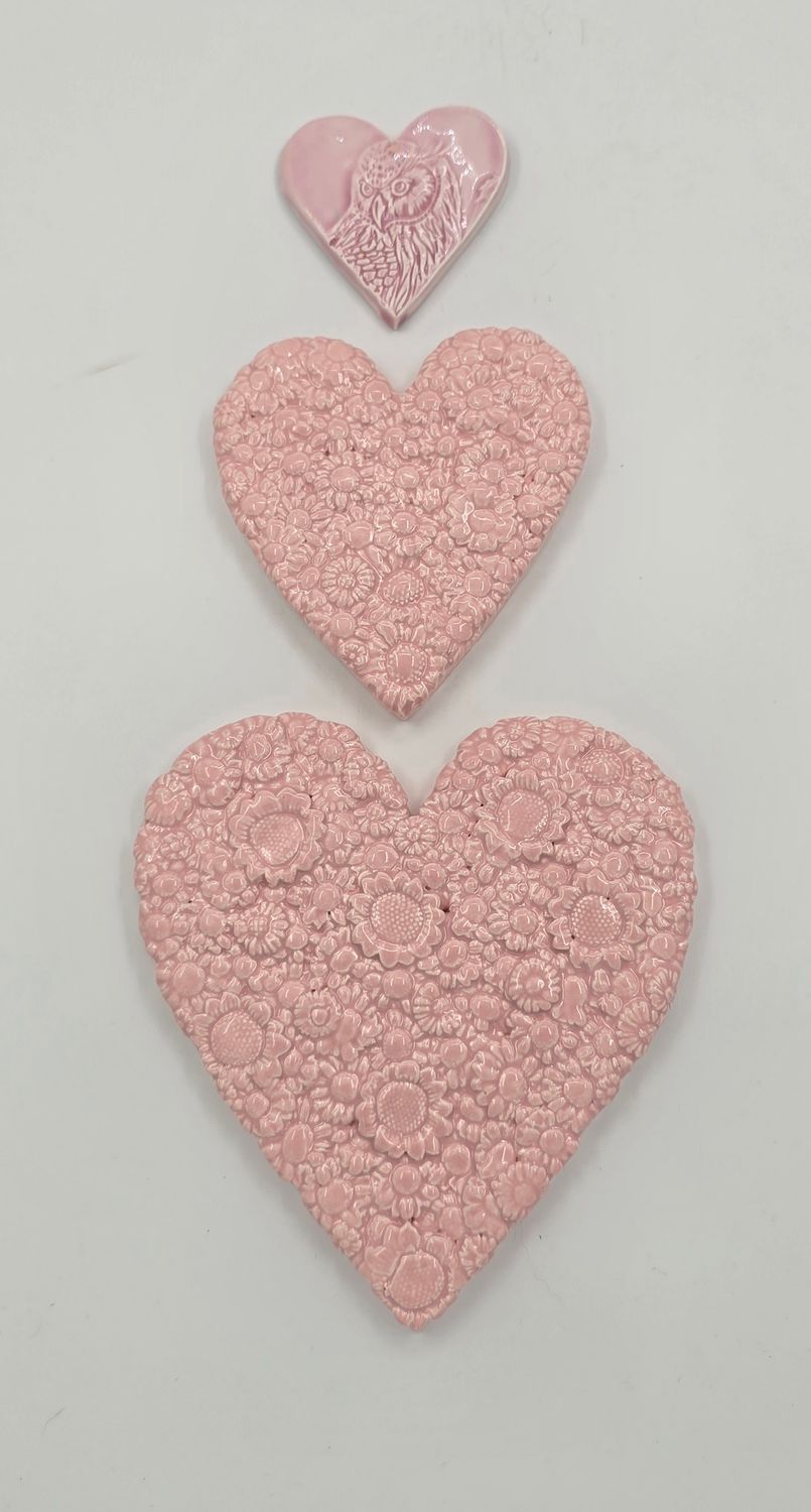 large pink flower heart