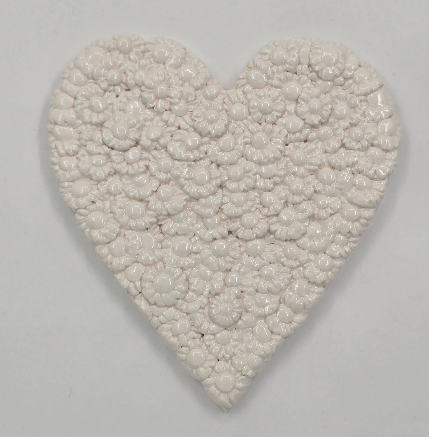 Large white flower heart