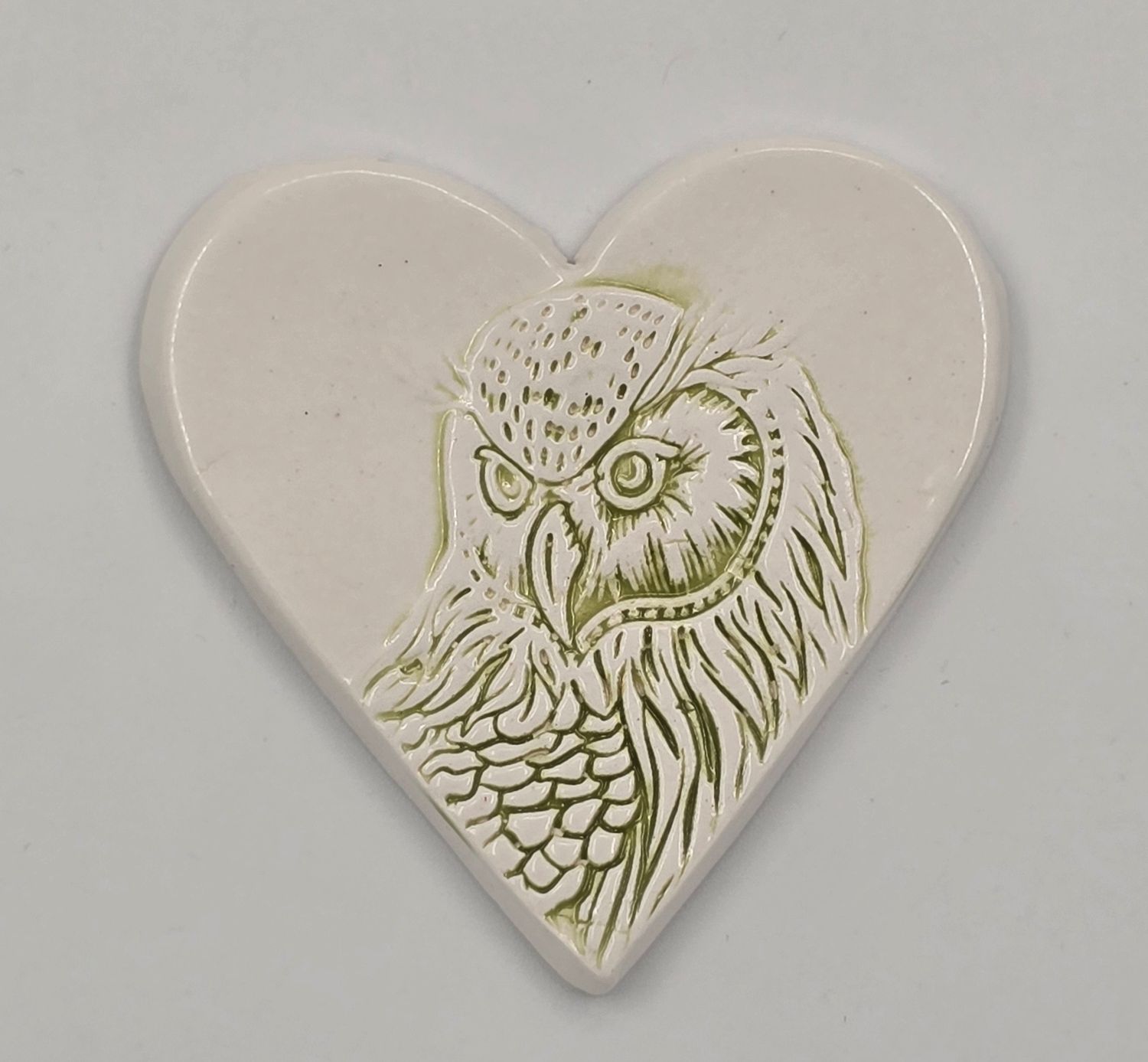 Lime green owl heart
