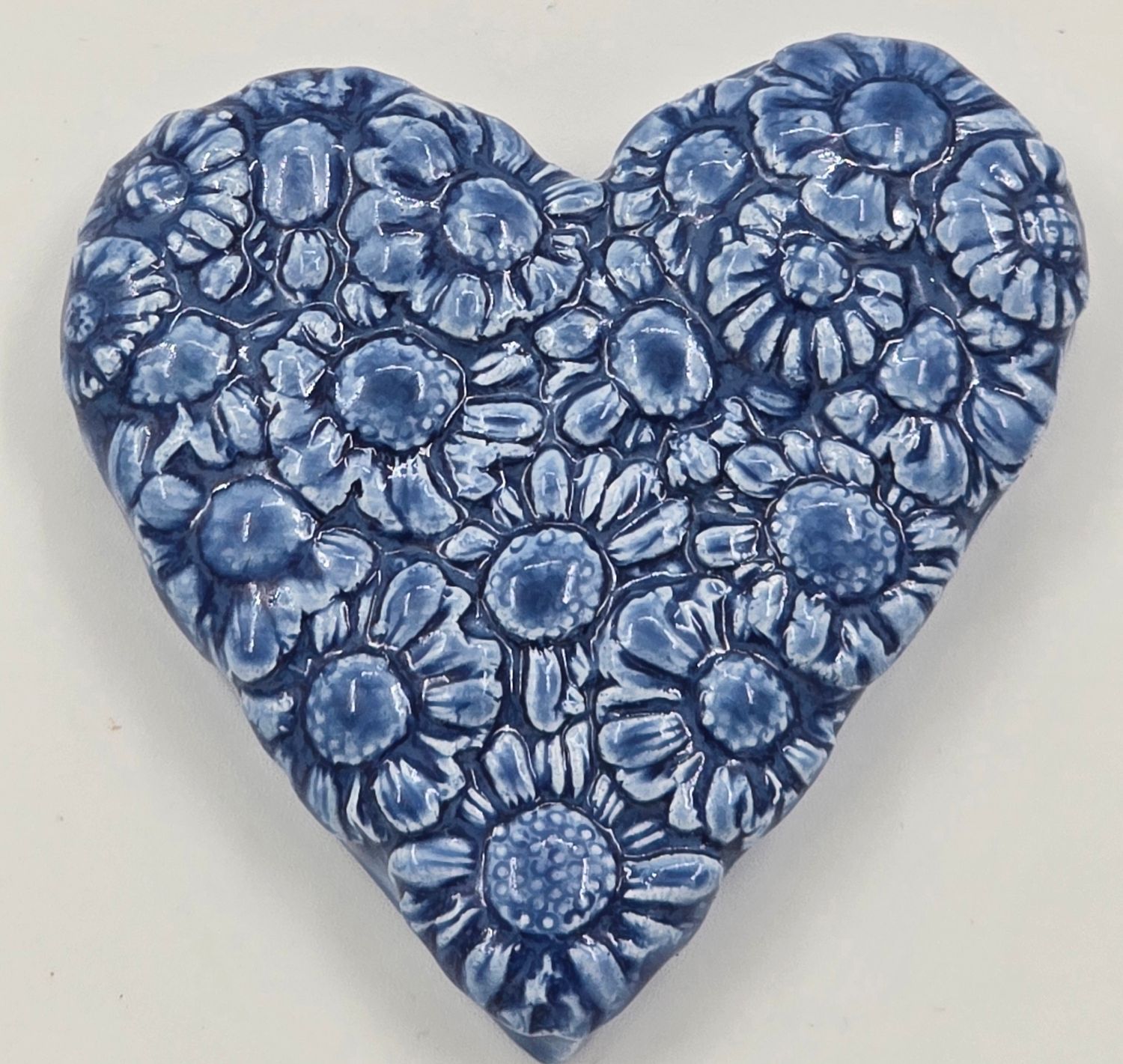 Denim Blue flower heart