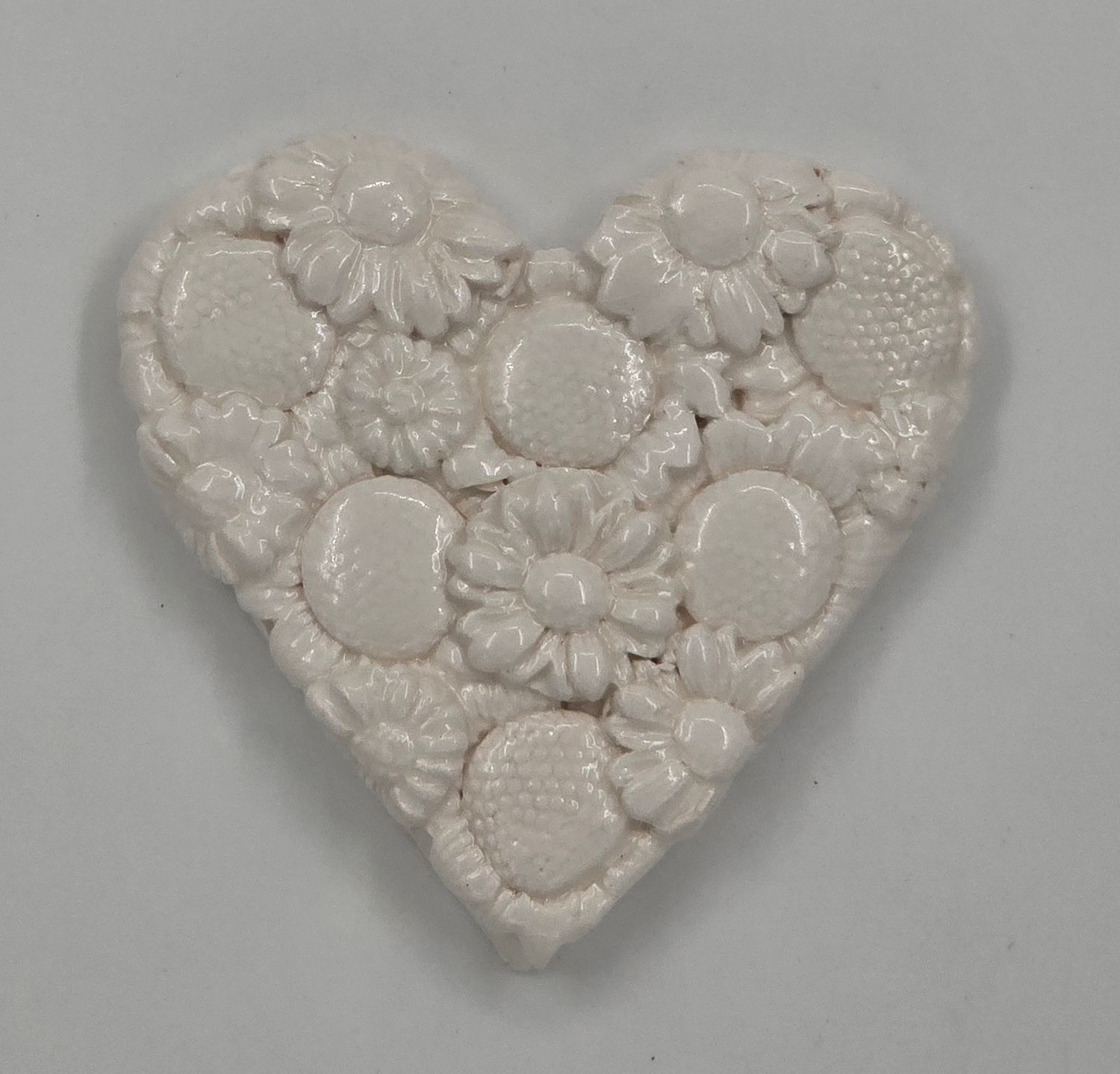 Small white  flower heart #3