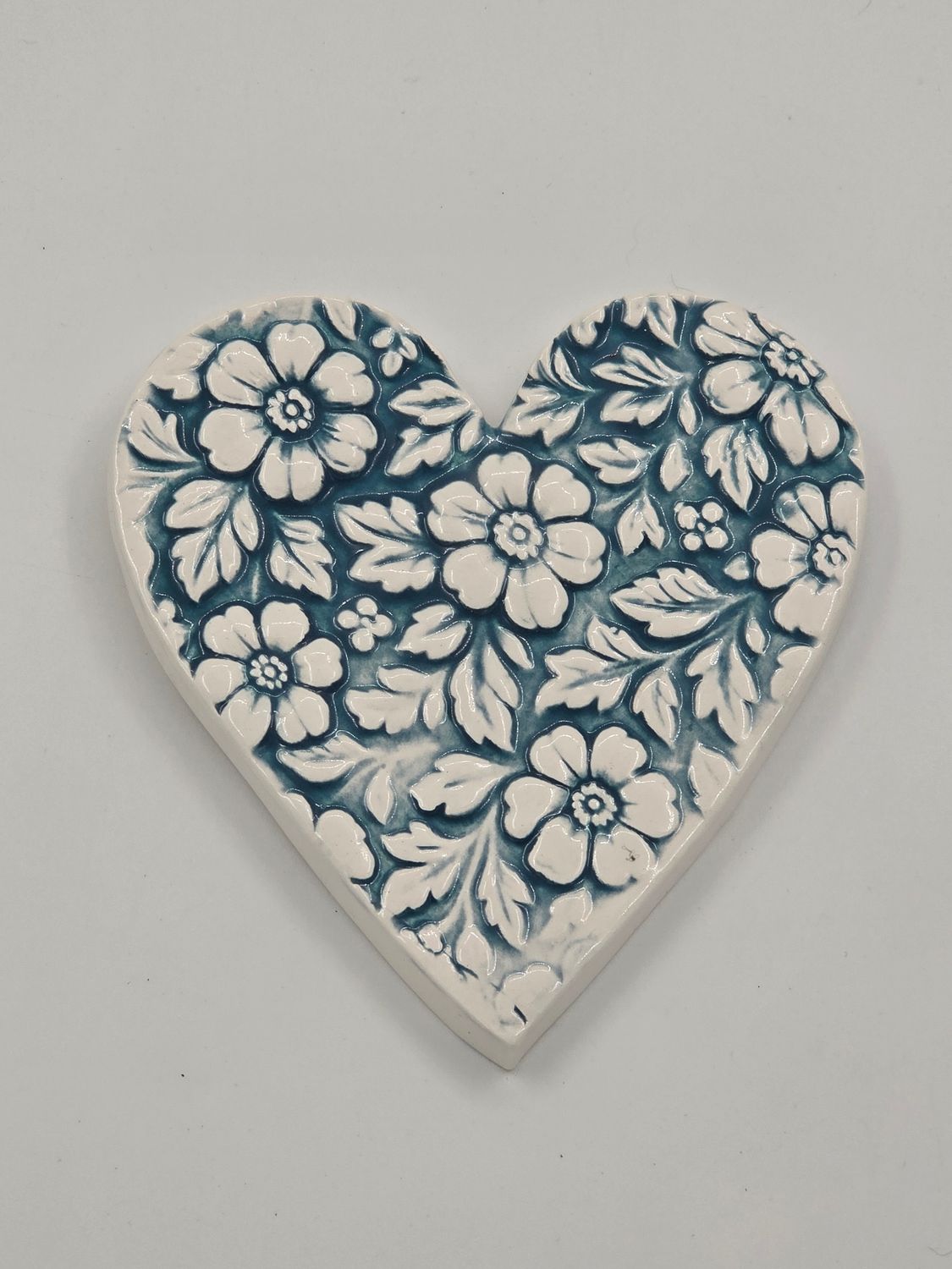 Aqua floral heart