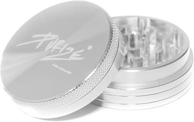 PURIZE Aluminium Kräutermühle (2-teilig) silber - ø 50,5 mm