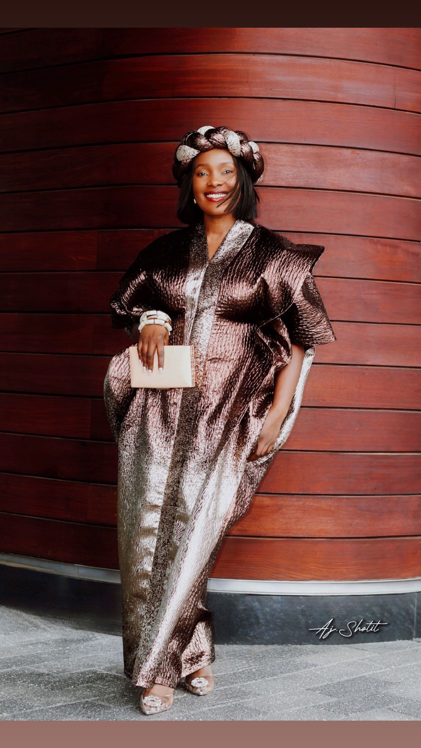 Golden brown  Glow African boubou dress fits all