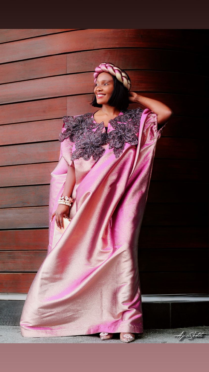 Blush pink gold boubou