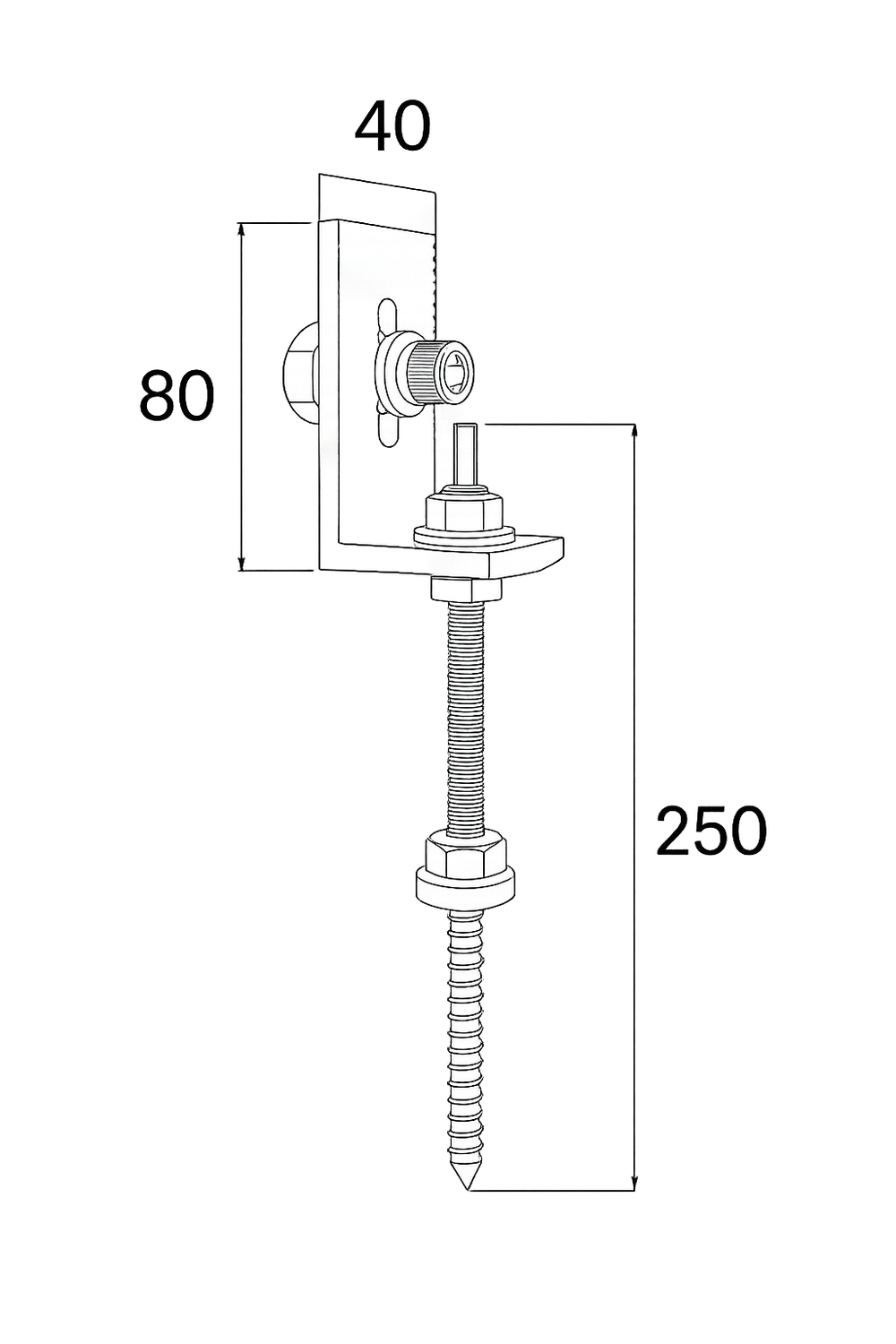 MIBET HANGER BOLT WITH L FEET KIT (STEEL PURLIN)