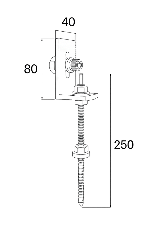 MIBET HANGER BOLT WITH L FEET KIT (STEEL PURLIN)