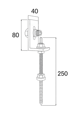 MIBET HANGER BOLT WITH L FEET KIT (STEEL PURLIN)
