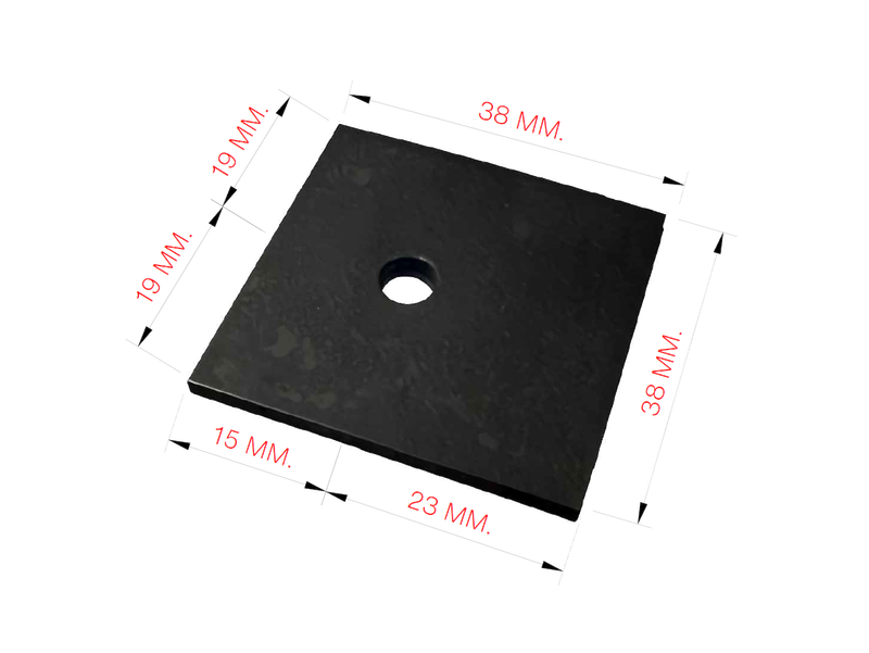 MIBET EPDM RUBBER FOR L FEET 38*38*2 MM.