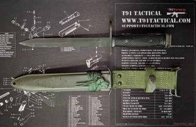 T91, T65K2 Bayonet / Scabbard New