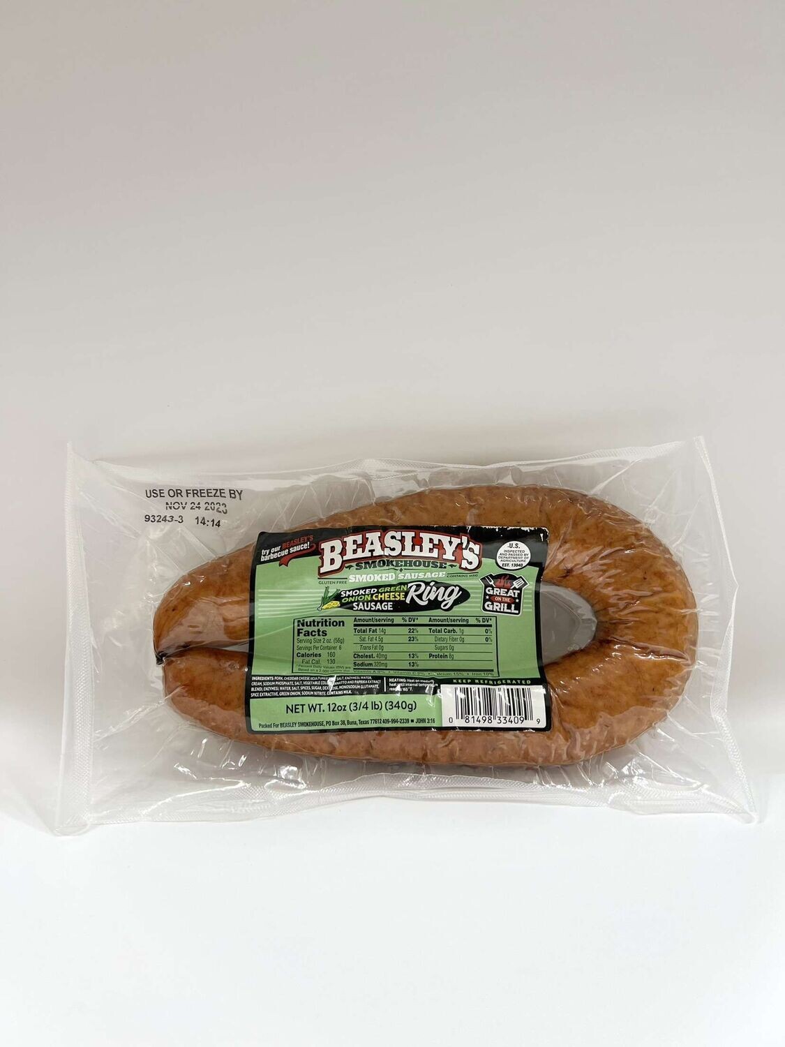 Beasley's Green Onion Cheese Smokehouse Sausage Ring