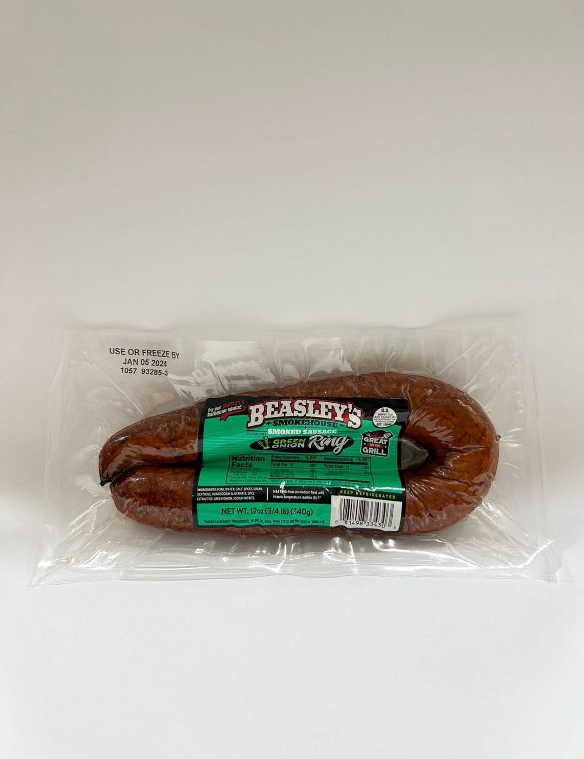 Beasley's Smokehouse Green Onion Sausage Ring