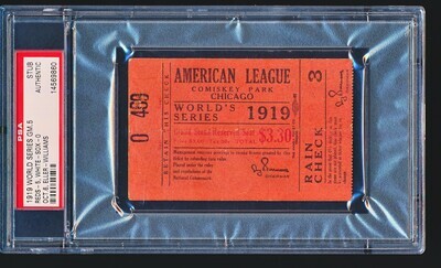 1919 World Series Game 5 Ticket Stub PSA Authentic - BLACK SOX!!