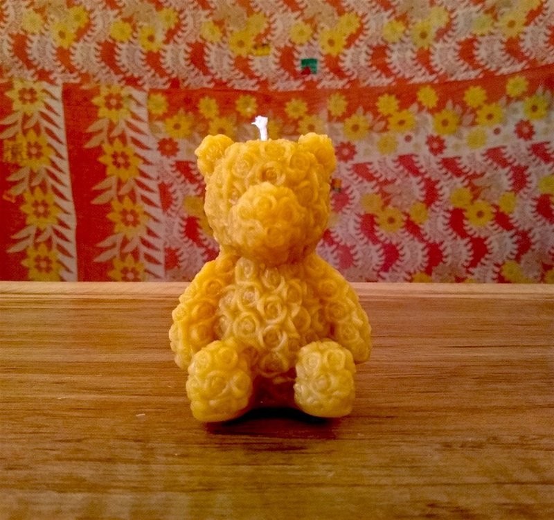 Bear Rose Beeswax Candle