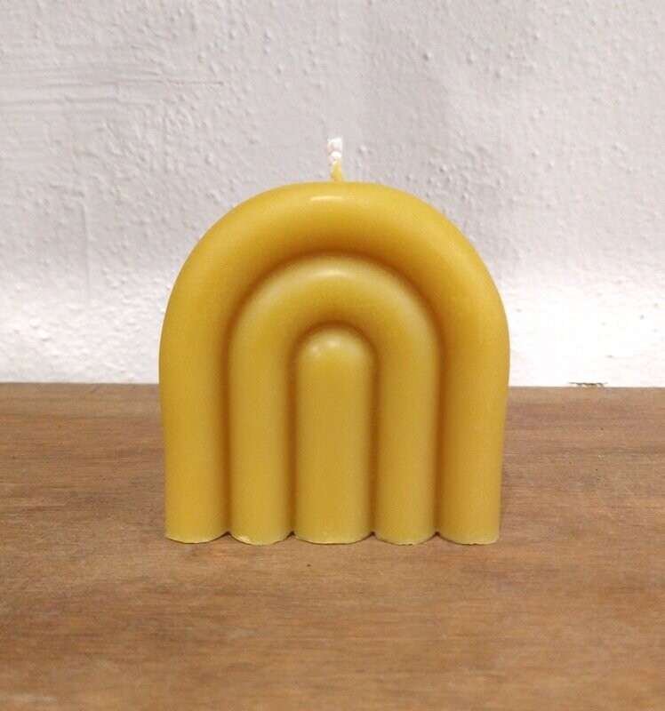 Rainbow Beeswax Candle