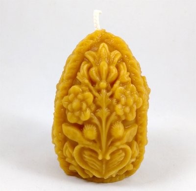 Floral Egg Beeswax Candle