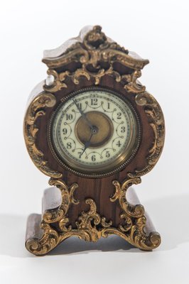 Miniature French Boulle Style Mantel Clock