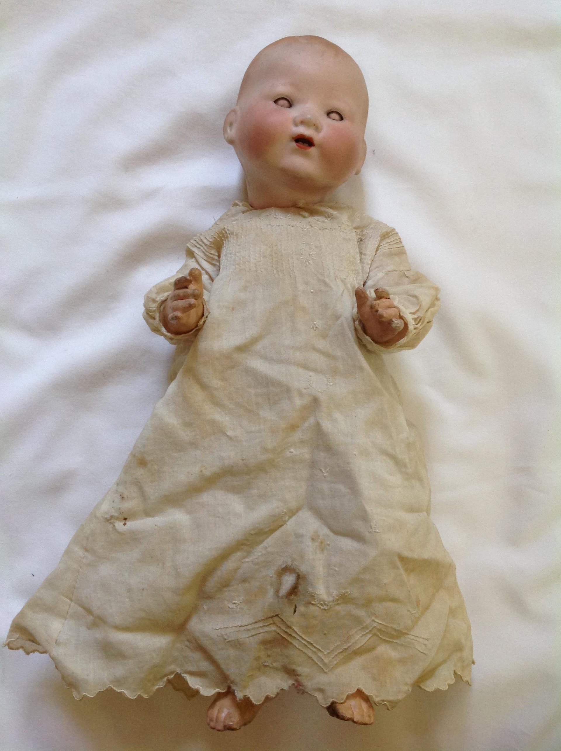 Antique 22” Armand Marseille Bisque Head Chest Kid Limbs-370 Boy Doll Sleep  Eyes - Ellis Antiques