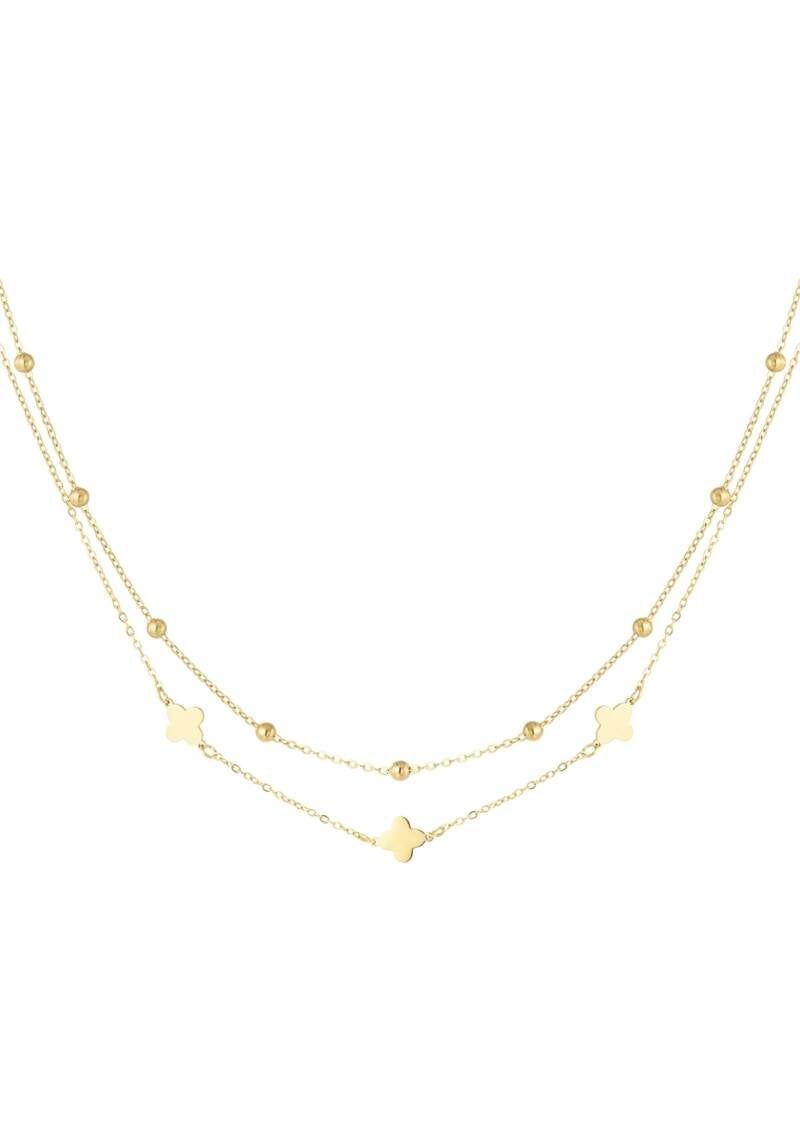 Ketting dubbel klaver/bolletjes.