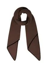 Wintersjaal eenkleurig met zwarte stiksels - bruin.