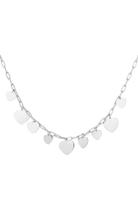 Chuncky hartjes party ketting.
