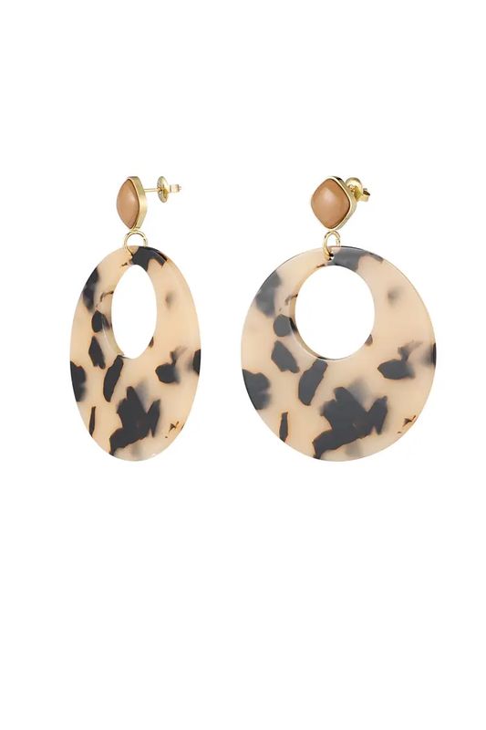 Oorbellen rond met print.