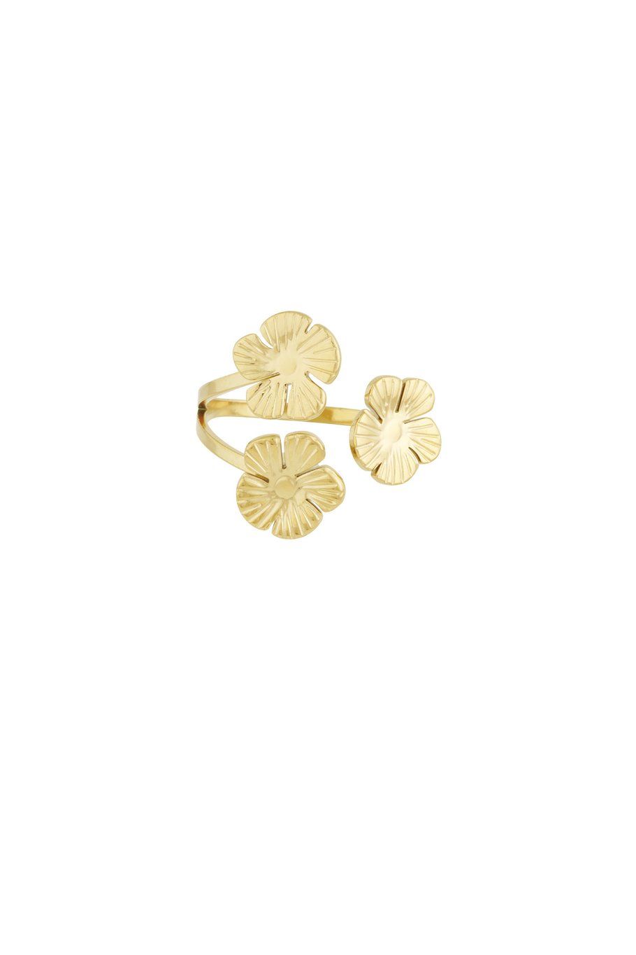 Floral trio ring.