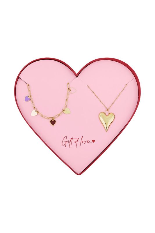 Gift of love stainless steel mini hearts kettingen.