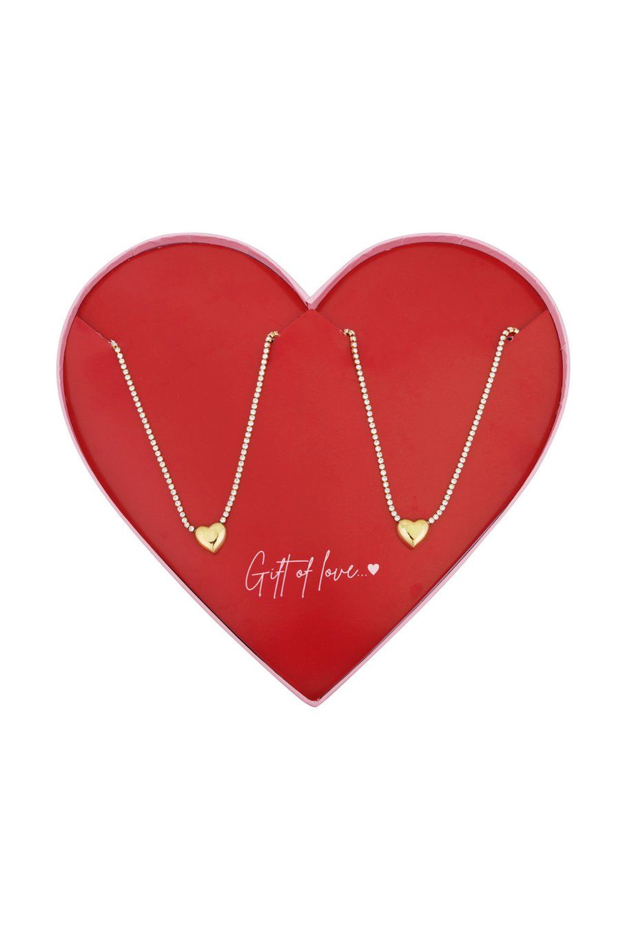 Gift of love stainless steel hearts ketting.