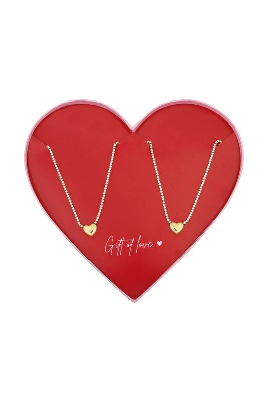 Gift of love stainless steel hearts ketting.