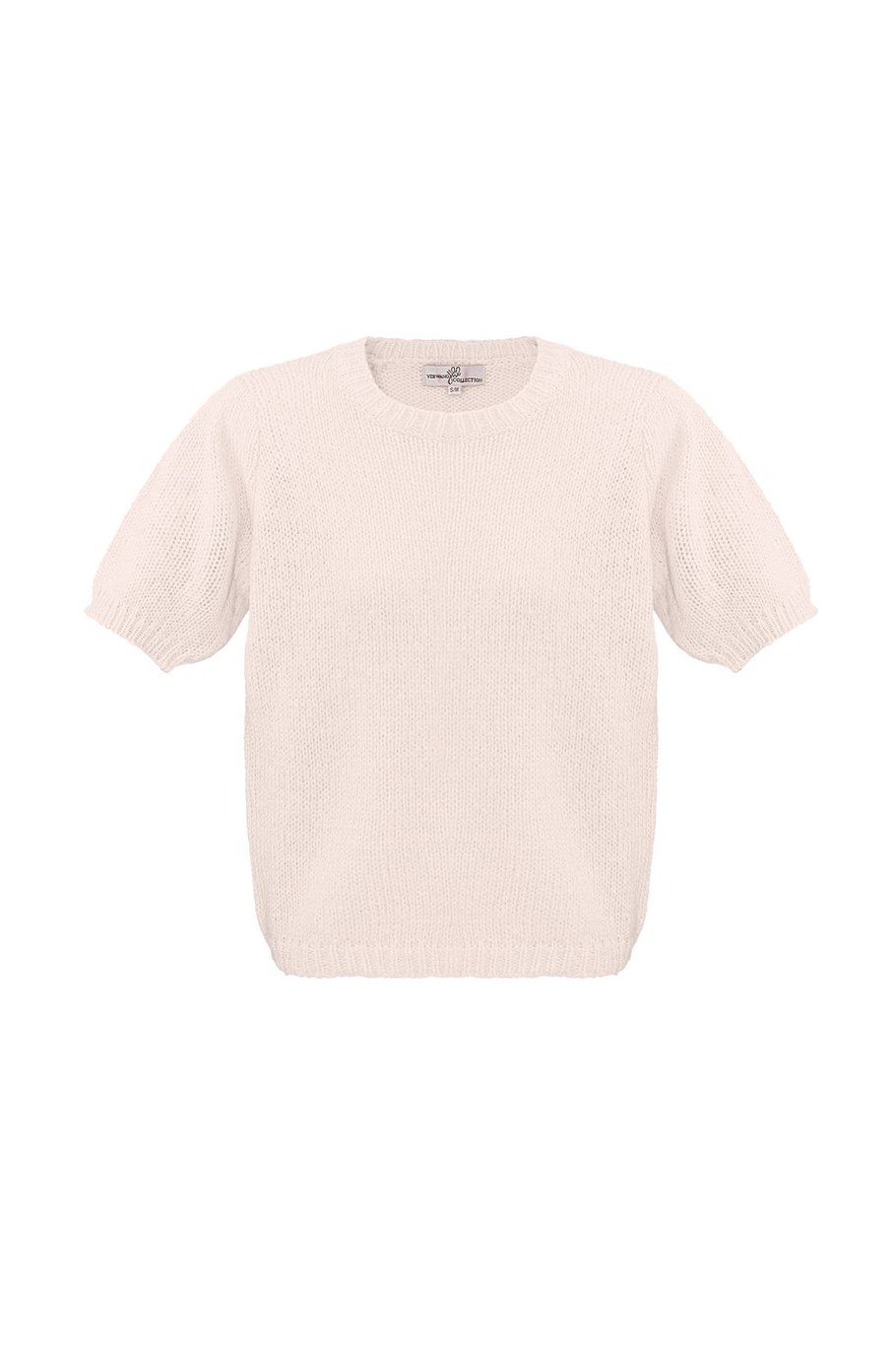 Basic shirt met pofmouwen.