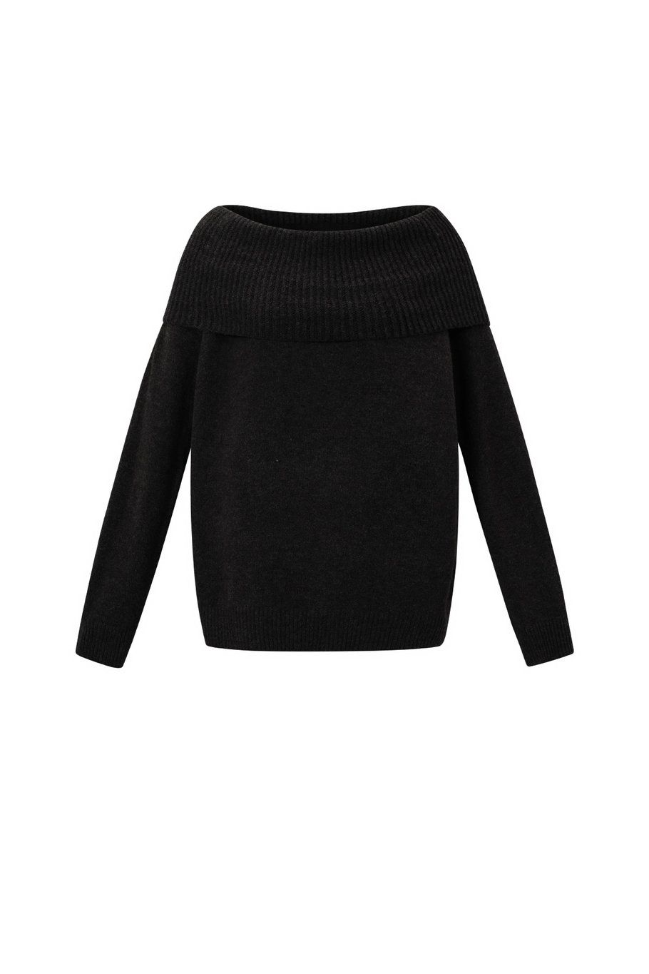 Off the shoulder basic trui.